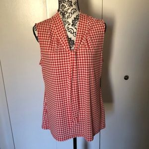 Banana Republic orange and white blouse